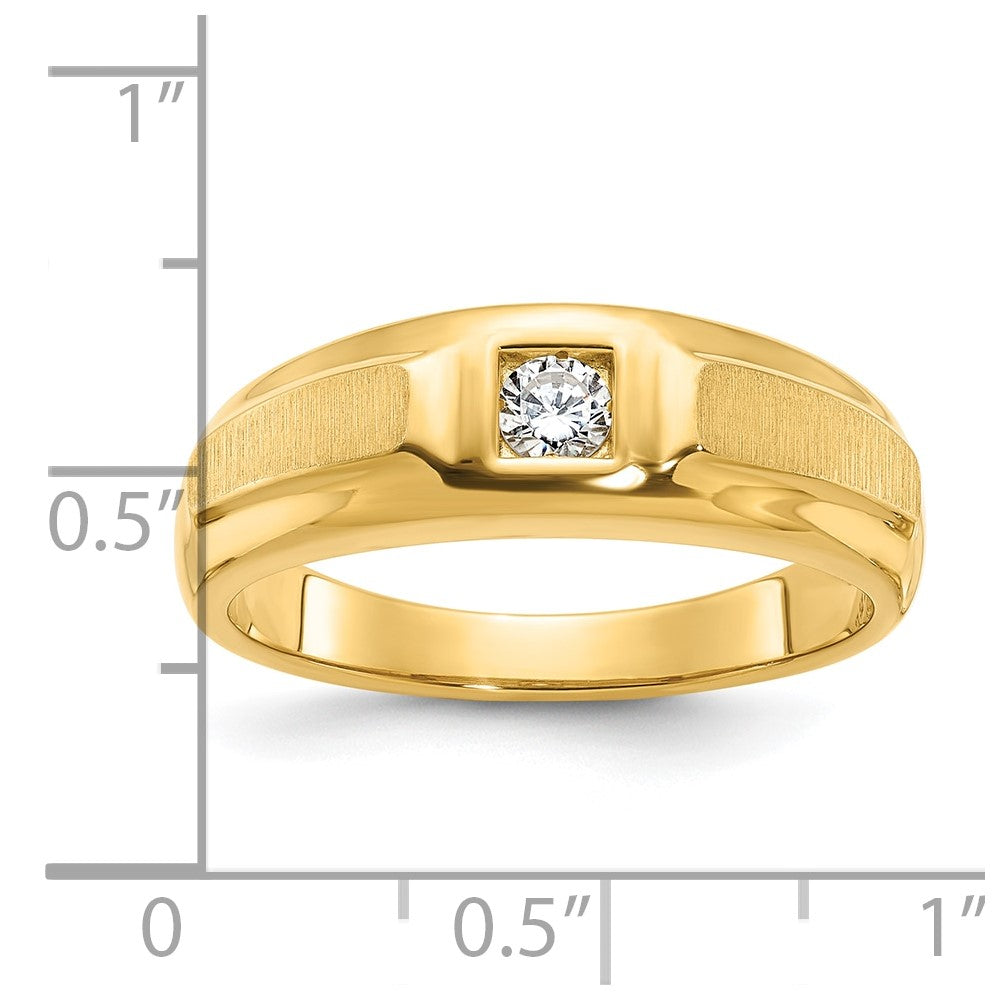 IB Goodman Mens Polished and Satin 1/6 carat Diamond Complete Ring - WBC
