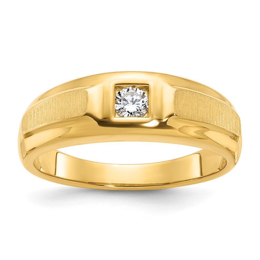 IB Goodman Mens Polished and Satin 1/6 carat Diamond Complete Ring - WBC