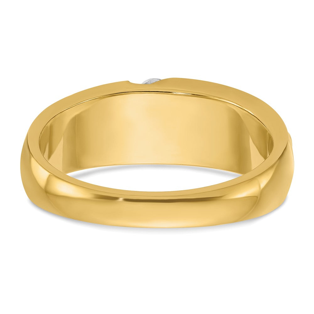 IBGoodman Men's Polished and Satin 3-Stone 1/4 Carat AA Quality Diamond Ring - WBC