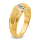 IBGoodman Men's Polished and Satin 3-Stone 1/4 Carat AA Quality Diamond Ring - WBC