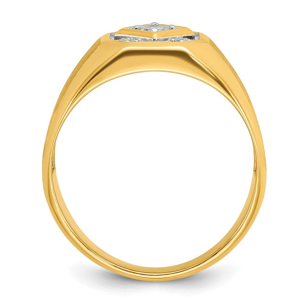IB Goodman Mens Polished and Satin 1/6 carat Diamond Complete Ring - WBC