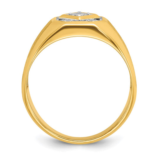 IB Goodman Mens Polished and Satin 1/6 carat Diamond Complete Ring - WBC