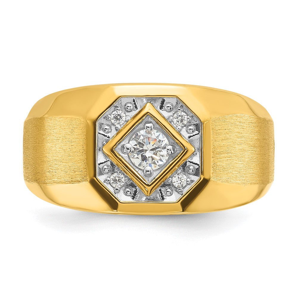 IB Goodman Mens Polished and Satin 1/6 carat Diamond Complete Ring - WBC