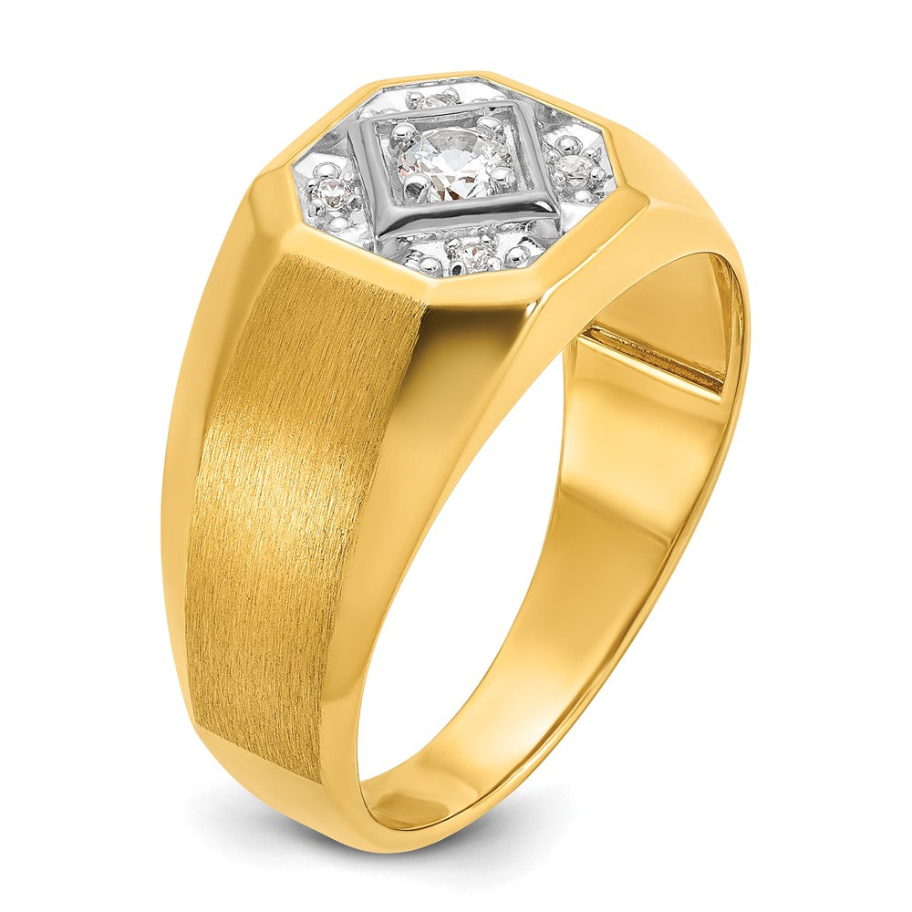 IB Goodman Mens Polished and Satin 1/6 carat Diamond Complete Ring - WBC