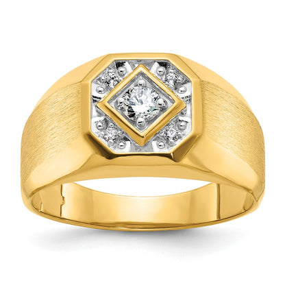 IB Goodman Mens Polished and Satin 1/6 carat Diamond Complete Ring - WBC