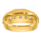 IBGoodman with Rhodium Men's Polished and Satin 5-Stone 1 Carat AA Quality Diamond Ring - WBC