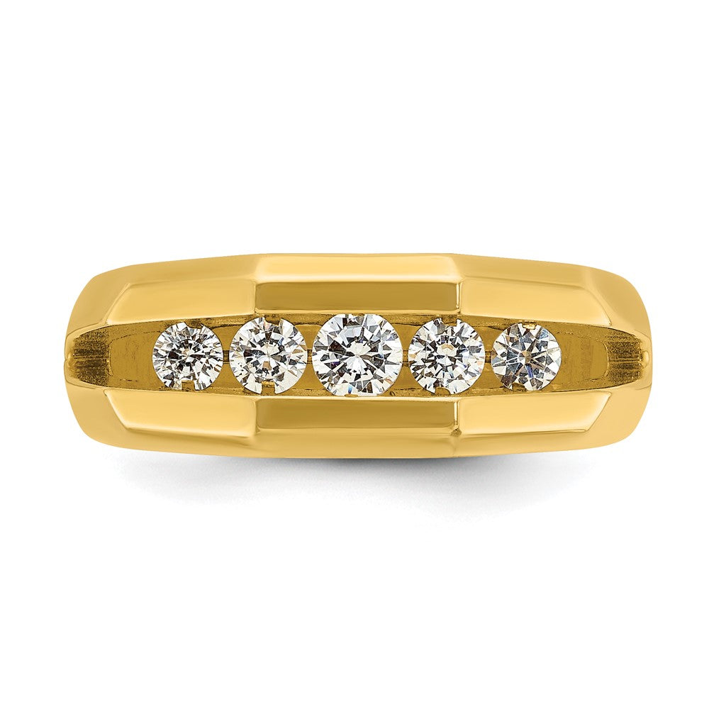 IB Goodman Mens Polished Channel-set 5-Stone 1/2 Carat AA Quality Diamond Ring - WBC