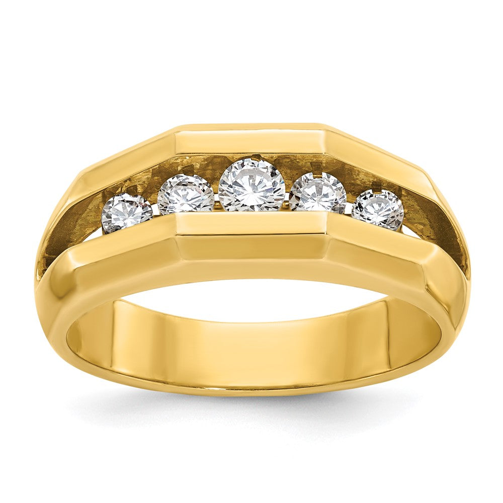 IB Goodman Mens Polished Channel-set 5-Stone 1/2 Carat AA Quality Diamond Ring - WBC