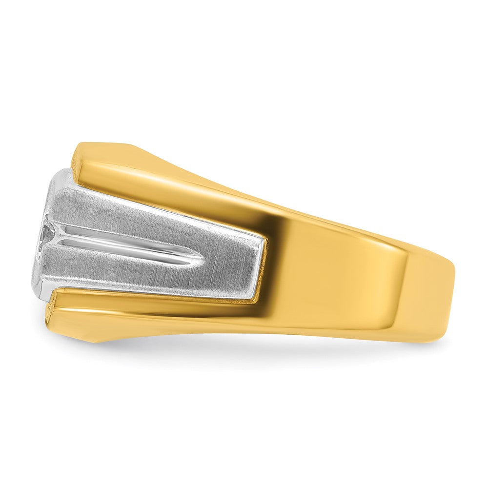 IB Goodman Two-tone Mens Polished and Satin 1/3 carat Diamond Complete Ring - WBC