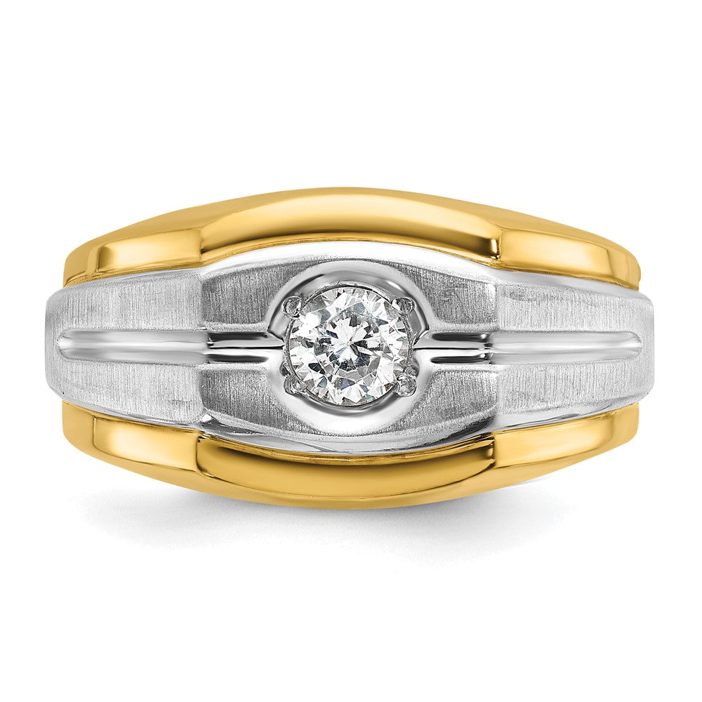 IB Goodman Two-tone Mens Polished and Satin 1/3 carat Diamond Complete Ring - WBC