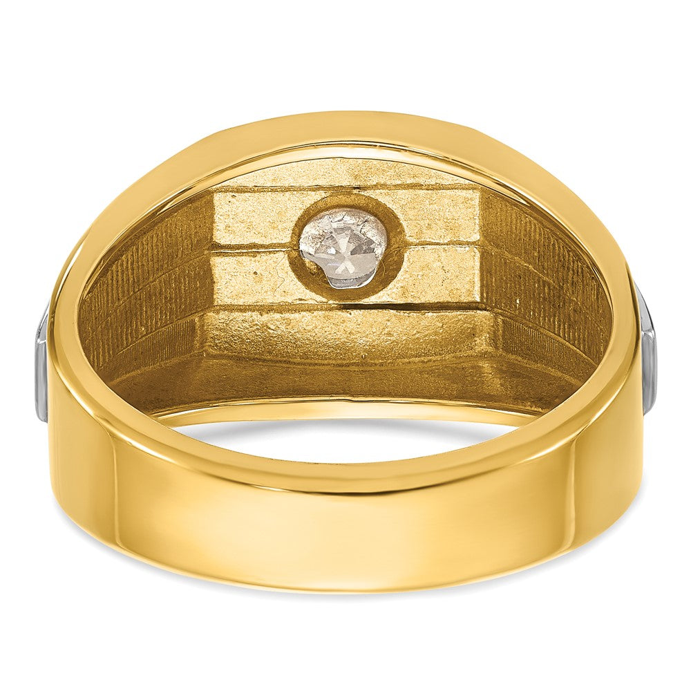 IB Goodman Two-tone Mens Polished and Satin 1/3 carat Diamond Complete Ring - WBC