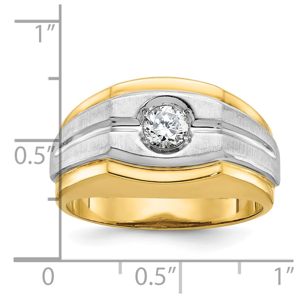 IB Goodman Two-tone Mens Polished and Satin 1/3 carat Diamond Complete Ring - WBC