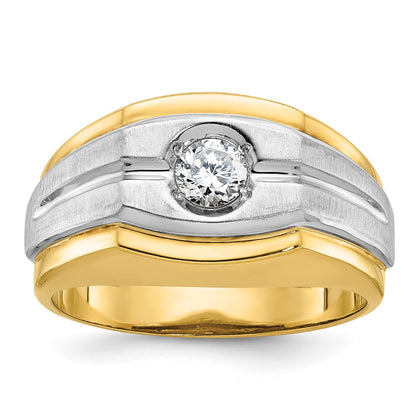 IB Goodman Two-tone Mens Polished and Satin 1/3 carat Diamond Complete Ring - WBC
