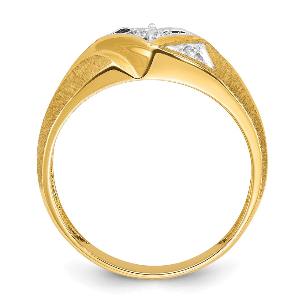 IB Goodman with Rhodium Mens Satin 1/5 carat Diamond Complete Ring - WBC