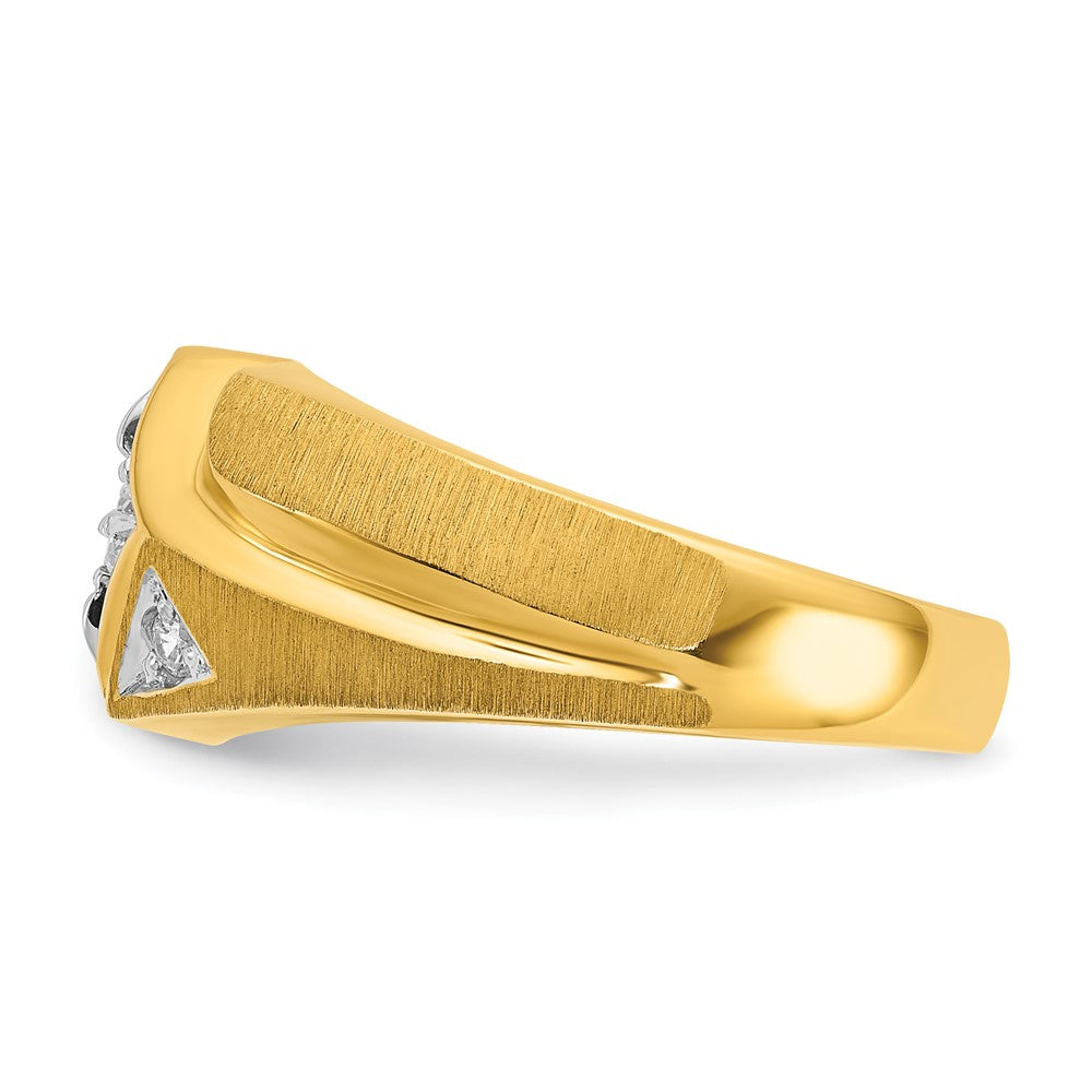 IB Goodman with Rhodium Mens Satin 1/5 carat Diamond Complete Ring - WBC