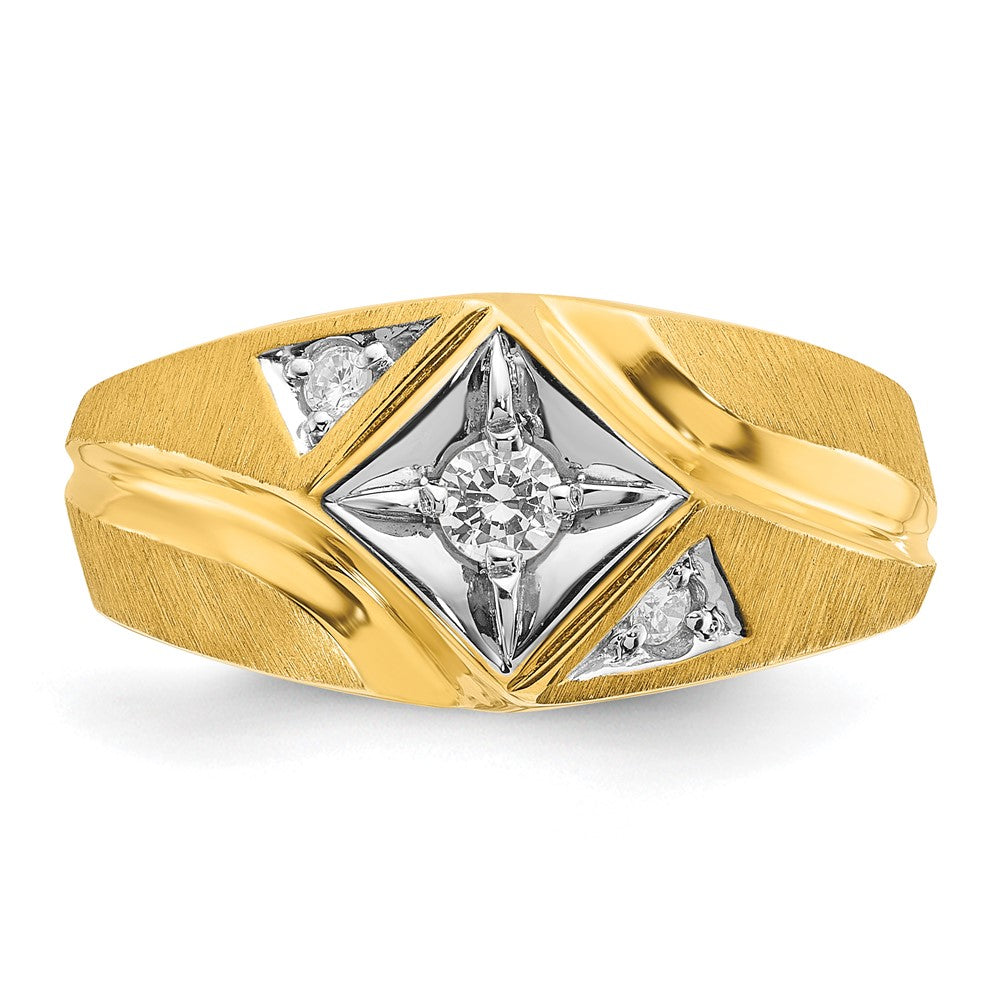 IB Goodman with Rhodium Mens Satin 1/5 carat Diamond Complete Ring - WBC