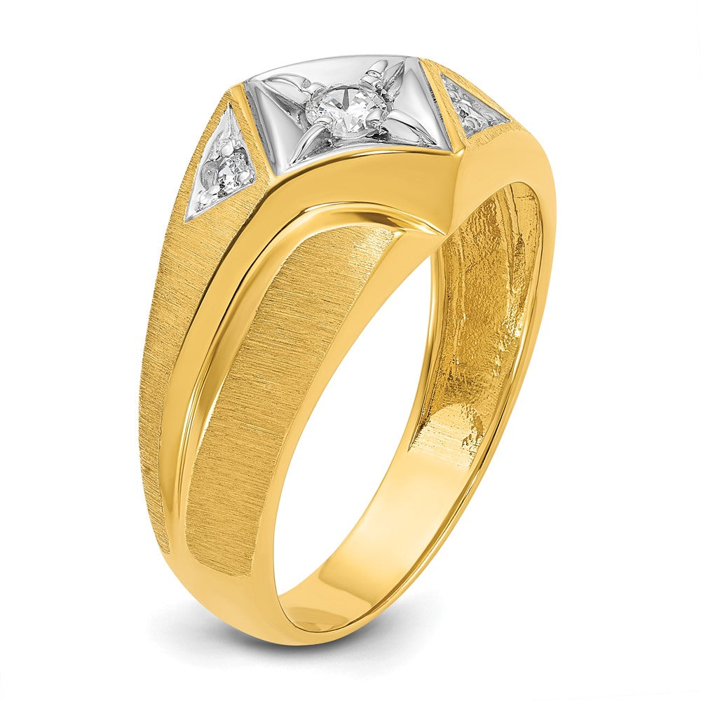 IB Goodman with Rhodium Mens Satin 1/5 carat Diamond Complete Ring - WBC