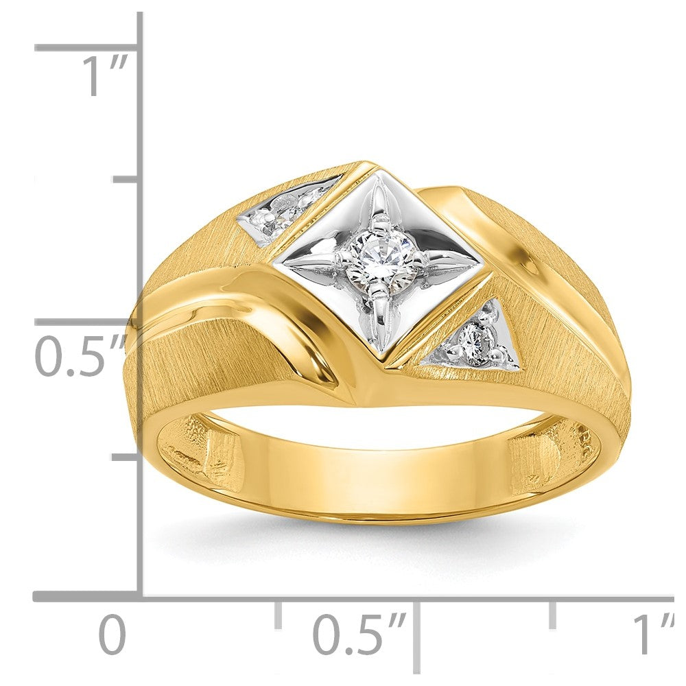 IB Goodman with Rhodium Mens Satin 1/5 carat Diamond Complete Ring - WBC
