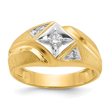 IB Goodman with Rhodium Mens Satin 1/5 carat Diamond Complete Ring - WBC
