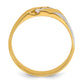 IBGoodman Two-tone Men's Polished Satin and Grooved 3-Stone 1/4 Carat AA Quality Diamond Ring - WBC