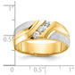 IBGoodman Two-tone Men's Polished Satin and Grooved 3-Stone 1/4 Carat AA Quality Diamond Ring - WBC