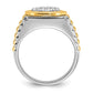IBGoodman Two-tone Men's Polished and Textured 1 Carat AA Quality Round Cluster Ring - WBC