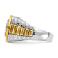 IBGoodman Two-tone Men's Polished and Textured 1 Carat AA Quality Round Cluster Ring - WBC