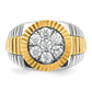 IBGoodman Two-tone Men's Polished and Textured 1 Carat AA Quality Round Cluster Ring - WBC