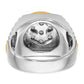 IBGoodman Two-tone Men's Polished and Textured 1 Carat AA Quality Round Cluster Ring - WBC