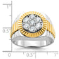 IBGoodman Two-tone Men's Polished and Textured 1 Carat AA Quality Round Cluster Ring - WBC