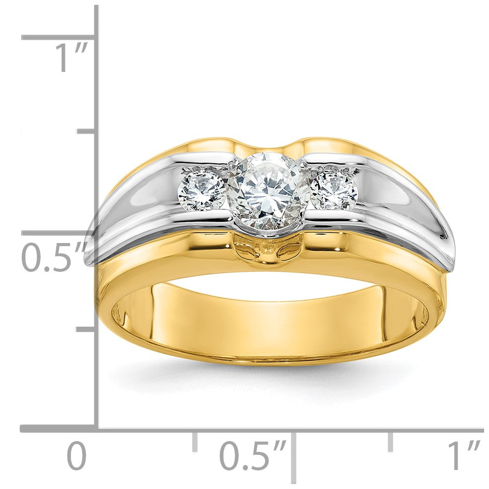 IB Goodman Two-tone Mens 3/4 carat Diamond Complete Ring - WBC