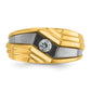 IBGoodman with Black Rhodium Men's Polished and Grooved 1/6 Carat AA Quality Diamond Ring - WBC