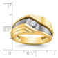 IBGoodman with Black Rhodium Men's Polished and Grooved 1/6 Carat AA Quality Diamond Ring - WBC