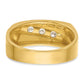 IBGoodman with Rhodium Men's Polished and Grooved 3-Stone 1/3 Carat AA Quality Diamond Ring - WBC