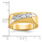 IBGoodman with Rhodium Men's Polished and Grooved 3-Stone 1/3 Carat AA Quality Diamond Ring - WBC