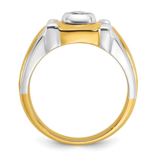 IB Goodman Two-tone Mens 1/2 carat Diamond Complete Ring - WBC