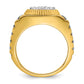 IBGoodman Two-tone Men's Polished Satin and Textured 1/2 Carat AA Quality Diamond Cluster Ring - WBC