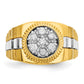 IBGoodman Two-tone Men's Polished Satin and Textured 1/2 Carat AA Quality Diamond Cluster Ring - WBC