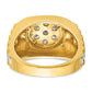 IBGoodman Two-tone Men's Polished Satin and Textured 1/2 Carat AA Quality Diamond Cluster Ring - WBC