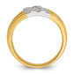 IBGoodman Two-tone Men's Polished and Grooved 3-Stone 1/5 Carat AA Quality Diamond Ring - WBC
