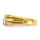 IBGoodman Two-tone Men's Polished and Grooved 3-Stone 1/5 Carat AA Quality Diamond Ring - WBC