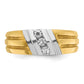 IBGoodman Two-tone Men's Polished and Grooved 3-Stone 1/5 Carat AA Quality Diamond Ring - WBC