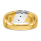 IBGoodman Two-tone Men's Polished and Grooved 3-Stone 1/5 Carat AA Quality Diamond Ring - WBC