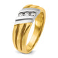 IBGoodman Two-tone Men's Polished and Grooved 3-Stone 1/5 Carat AA Quality Diamond Ring - WBC