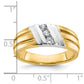 IBGoodman Two-tone Men's Polished and Grooved 3-Stone 1/5 Carat AA Quality Diamond Ring - WBC