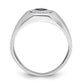 IB Goodman Mens Square Lab Created Sapphire and 1/20 carat Diamond Satin Complete Ring - WBC