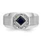 IB Goodman Mens Square Lab Created Sapphire and 1/20 carat Diamond Satin Complete Ring - WBC