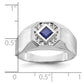 IB Goodman Mens Square Lab Created Sapphire and 1/20 carat Diamond Satin Complete Ring - WBC