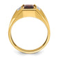 IB Goodman Mens Polished and Satin Octagon Lab Created Ruby and 1/20 carat Diamond Complete Ring - WBC