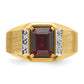 IB Goodman Mens Polished and Satin Octagon Lab Created Ruby and 1/20 carat Diamond Complete Ring - WBC